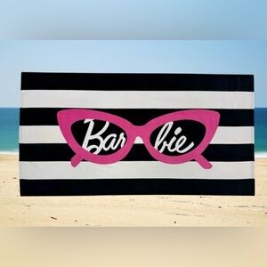 Barbie Black and White Stripe Beach Towel